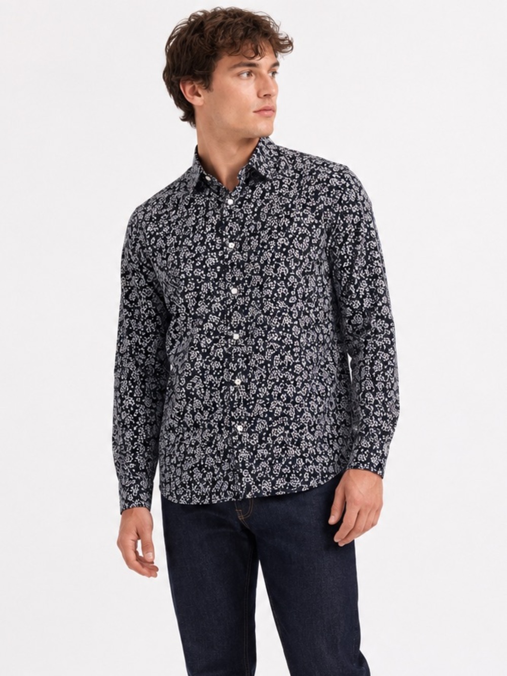 2/$35 Dark Academia Floral Button Up | Parisian Cool Guy Shirt French Connection